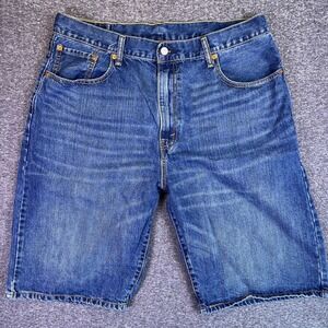 Levis 569 Denim Shorts Mens 38 Blue Loose Straight Casual Bermuda Baggy Jort Y2K